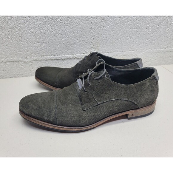 John Varvatos Suede Leather Ago Mezzagoma Oxford Men\'s 10.5 Gray Shoes 7253